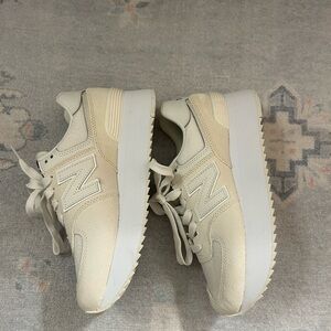 New Balance Women's 574 + Cream Sneakers
